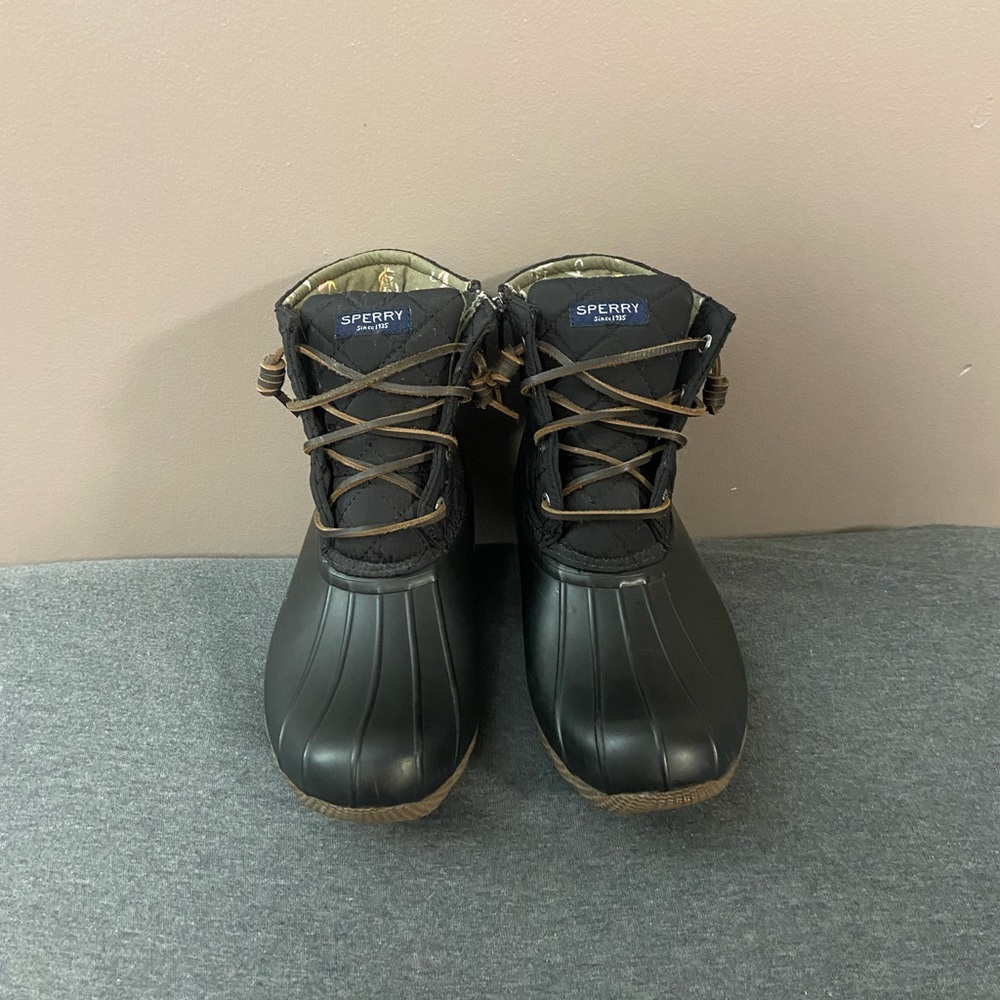 Black Sperry boots
